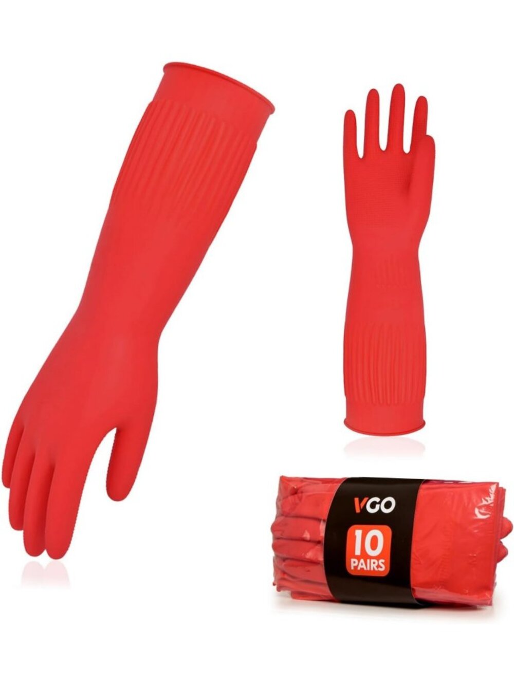 Long Sleeve Latex Cleaning Gloves - Reusable Kitchen & Household Essential